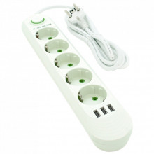 Сетевой фильтр питания Voltronic F05U, 5роз EU, 3*USB White (F05U-White) (210963)