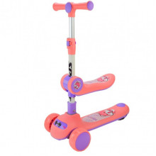 Самокат детский 3-х колесный SC2422(Pink) 3в1 светящиеся колеса, розовый