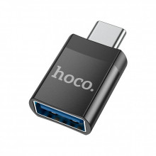 Переходник UA17 USB-C M to USB F USB3.0 Black HOCO (6931474762016) (345073)