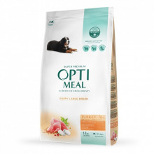 Сухой корм для собак Optimeal для щенков больших пород со вкусом индейки 12 кг (4820215363822) (322273)
