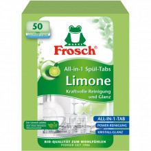 Таблетки для посудомоечных машин Frosch Лимон 50 шт. (4001499947315) (166473)