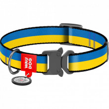 Ошейник для животных WAUDOG Nylon с QR паспортом Colors of freedom металлическая пряжка-фастекс XL (4508-4020) (309473)