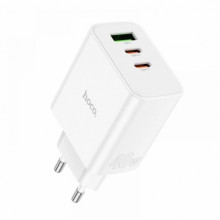 Сетевое зарядное устройство адаптер HOCO C126A Pure 1USB/2Type-C, 40W, поддержка быстрой зарядки PD/QC/FCP/AFC (342973)