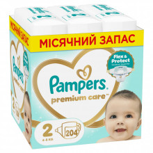 Подгузники Pampers Premium Care Розмір 2 (4-8 кг) 204 шт (8006530223669) (345973)