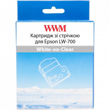 Лента для принтера этикеток WWM для Epson LW-700 24mm х 8m White-on-Clear (WWM-ST24S) (287083)
