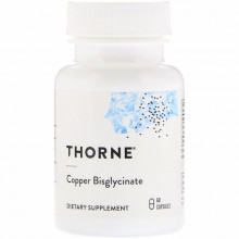 Минералы Thorne Research Медь (Бисглицинат), Copper Bisglycinate, 60 капсул (THR-00341) (304283)