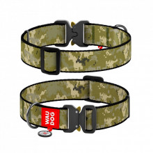 Ошейник для животных WAUDOG Nylon с QR-паспортом "Милитари" металлический фастекс L (287-4026) (312683)