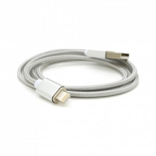 Дата кабель USB 2.0 to Lightning 1.0m 2A magnetic nylon silver Voltronic (YT-MCFB-L/S/13190/09165) (323683)