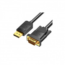 Кабель мультимедийный DisplayPort M to VGA M 1.5m black Vention (HBLBG) (344293)