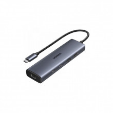 Концентратор Ugreen USB-C to 1xUSB-A 3.2 + 1xUSB-A 2.0 + 2xUSB-C 3.2 + RJ45 + PD CM512 gray (45320) (345293) Концентратор Ugreen USB-C to 1xUSB-A 3.2 + 1xUSB-A 2.0 + 2xUSB-C 3.2 + RJ45 + PD CM512 gray (45320) (345293)