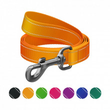 Поводок для собак WAUDOG Nylon Mono, светоотражающий M оранжевый (52184) (312593)