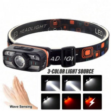 Налобный фонарь WH-0188, XPE+SMD, сенсорное управление, белый и красный свет, ЗУ Type C (341693)