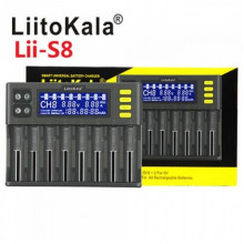 Зарядное устройство для Liitokala Lii-S8, 8 каналов, Ni-Mh/Li-ion/LiFePo4, 220V/12V, LED+LCD (258793)