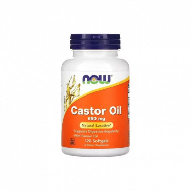 Травы Now Foods Касторовое масло, 650 мг, Castor Oil, 120 гелевых капсул (NOW-01723) (307793)