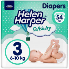 Подгузники Helen Harper Soft&Dry New Midi Размер 3 (6-10 кг) 54 шт (2316772) (153204)