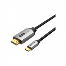 Кабель мультимедийный USB-C to HDMI M 1.5m 4K60Hz Thunderbolt 3 HDCP2.2 black Vention (CRBBG) (344204)