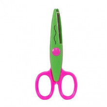 Ножницы деткские 80685(Green-Pink) с фигурным лезвием