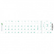 Наклейка на клавиатуру Grand-X 60 keys transparent protection Cyrillic green (GXTPGW) (194214)