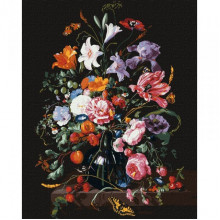 Картина по номерам "Ваза с цветами и ягодами" ©Jan Davidsz. de Heem Идейка KHO3208 40х50 см