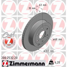 Тормозной диск ZIMMERMANN 200.2532.20 (299614)