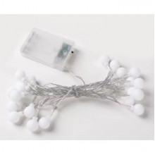 Новогодняя LED RGB гирлянда с прозрачным проводом и питанием от батареек Шарики Длинной 3м 20 LED шариков (238714)