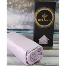 Сатинове простирадло на резинці 160х200см та 2 наволочки 50х70см, Belizza "Pastel Purple" (230024)