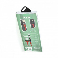 Дата кабель USB 2.0 AM to Micro 5P 1.0m magnetic 3.1A red PZX (V133-R-MC) (323324)