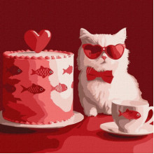 Картина по номерам "Кот с тортом" ©art_selena_ua KHO6722, 30х30 см