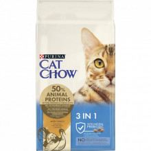 Сухой корм для кошек Purina Cat Chow Feline 3 в 1 с индейкой 15 кг (7613034153746) (323824)