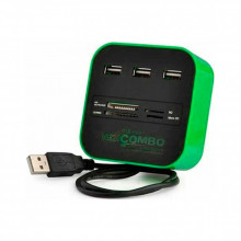 Концентратор Voltronic USB 2.0 to 3xUSB 2.0 + SD/MMC/TF/M2 green/black (CUB3-GB) (262924)