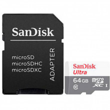 Карта памяти SanDisk 64GB microSD class 10 Ultra Light (SDSQUNR-064G-GN3MA) (160234)
