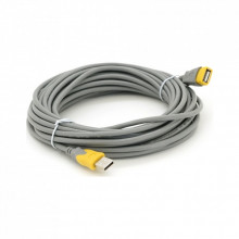 Дата кабель USB 2.0 AM/AF 10.0m UF-104 grey yellow VEGGIEG (YT-AM/AF-UF-104) (323234)
