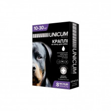 Капли для животных Unicum COMPLEX от блох, клещей и гельминтов на холку для собак 10-30 кг/4 шт (4820150202521) (346234)