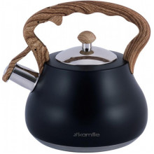 Чайник Kamille Whistling Kettle Black 2.7л з нержавіючої сталі зі свистком (чорний) (176334)