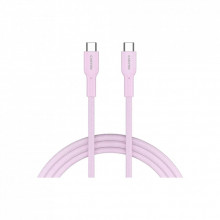 Дата кабель USB-C to USB-C 1.0m OnWire 60CL C-C 60W COLOR Braided 1m Pink Canyon (CND-CCAP60AB10PK) (322534)