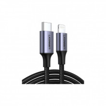 Дата кабель USB-C to Lightning 1.0m 3A 60W US304 black Ugreen (60759) (342834) Дата кабель USB-C to Lightning 1.0m 3A 60W US304 black Ugreen (60759) (342834)