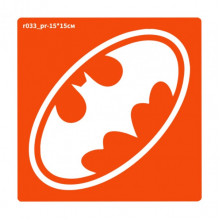 Трафарет для био-тату Бэтмен r033_pr-15*15см, размер 15х15см