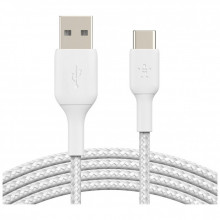 Дата кабель USB 2.0 AM to Type-C 1.0m BRAIDED white Belkin (CAB002BT1MWH) (342354)
