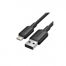 Дата кабель USB 2.0 AM to Lightning 1.0m 2.4A black Vention (LAMBF) (344354)