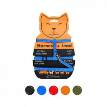 Шлей для кошек Dog Extreme из нейлона с поводком Ш 10 мм Д 110 см голубая (42852) (311454)