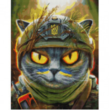 Алмазная мозаика "Котик разведчик" ©Марианна Пащук Brushme DBS1058 40х50 см