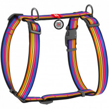 Шлей для собак WAUDOG Nylon с QR паспортом анатомическая H-образная "Линия 1" L (5567) (309654)