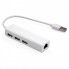Концентратор Vinga 3xUSB2.0 + RJ45 100Mbps (VCP2H3USB2LANWH) (194264)