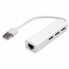 Концентратор Vinga 3xUSB2.0 + RJ45 100Mbps (VCP2H3USB2LANWH) (194264)