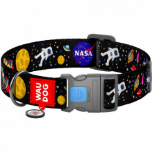 Ошейник для животных WAUDOG Nylon с QR паспортом NASA пластиковый фастекс S (4738) (309564)
