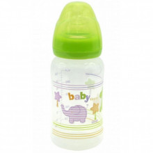 Бутылочка для кормления Baby Team c широким горлом, 250мл 6+ (1002_зеленый) (259764)