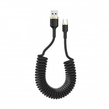 Дата кабель USB 2.0 AM to USB-C 1.0m spiral black ColorWay (CW-CBUC051-BK) (344764)