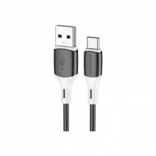 Дата кабель USB 2.0 AM to USB-C 1.0m 3A silicone BX79 black BOROFONE (6974443384789) (260964)