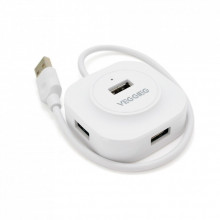 Концентратор VEGGIEG USB 3.0 to 4xUSB 0.3m white (V-U2407) (321174)