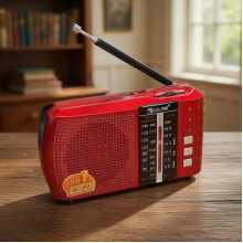 Радиоприёмник FM USB MicroSD Golon ICF-8 на аккумуляторе 18650 Красный (344174)